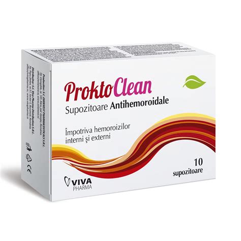 ProktoClean supozitoare antihemoroidale, 10 bucati, Viva Ph : .